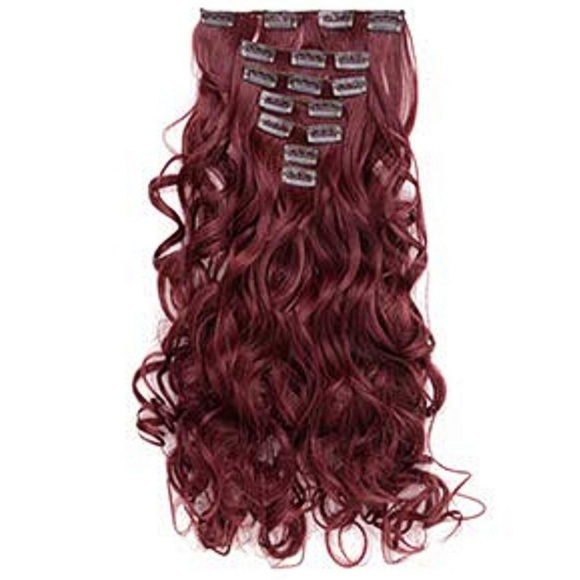 Wine Red Hair Extentions - Picture 1 of 3